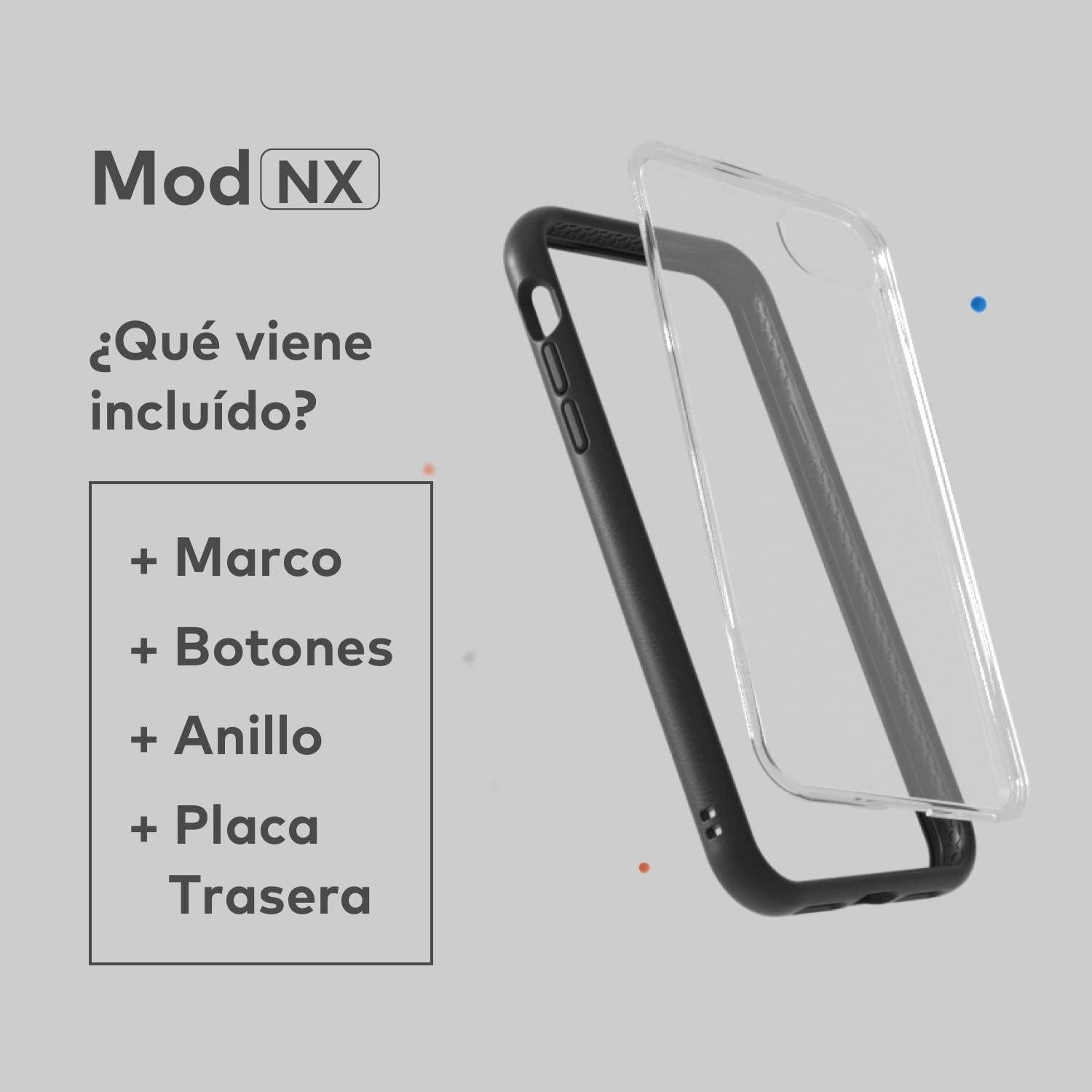 RhinoShield Mod NX iPhone SE / 8 / 7 / Plus Customizable Shock Absorbent Heavy Duty Protective Cover - Shockproof Bumper with Clear Back