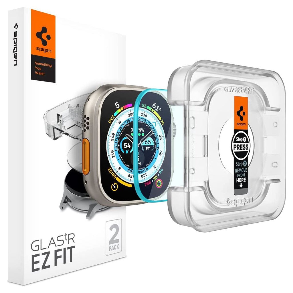 Spigen Glas.tr EZ Fit Screen Protector [2 Pack] Compatible for Apple Watch Ultra (49mm)