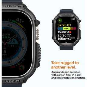 Spigen Rugged Armor Matte Black Case Compatible for Apple Watch Ultra (49mm)