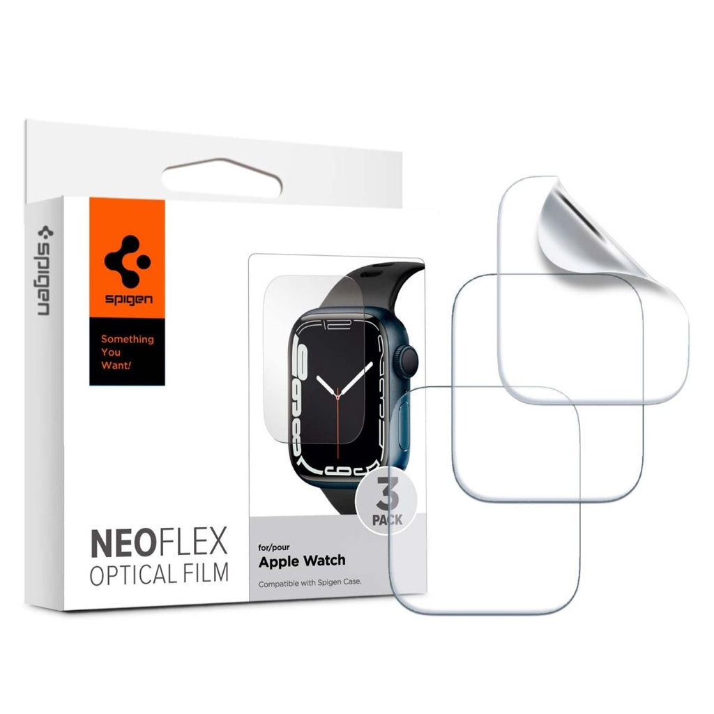 Spigen Neo Flex Screen Protector [Front 3 pcs] Compatible Apple Watch Series 8 / SE 2 / 7 / SE / 6 / 5 / 4 (45mm / 44mm)