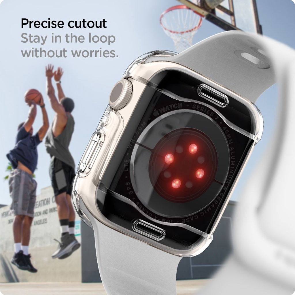 Spigen Ultra Hybrid Crystal Clear [Full Screen Cover] Compatible for Apple Watch Series 8 / 7 (45mm)