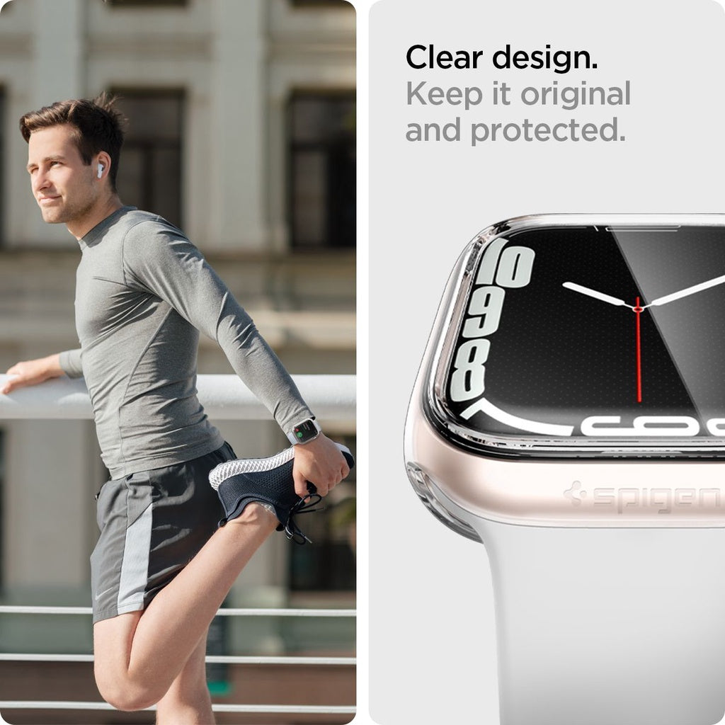 Spigen Ultra Hybrid Crystal Clear [Full Screen Cover] Compatible for Apple Watch Series 8 / 7 (45mm)