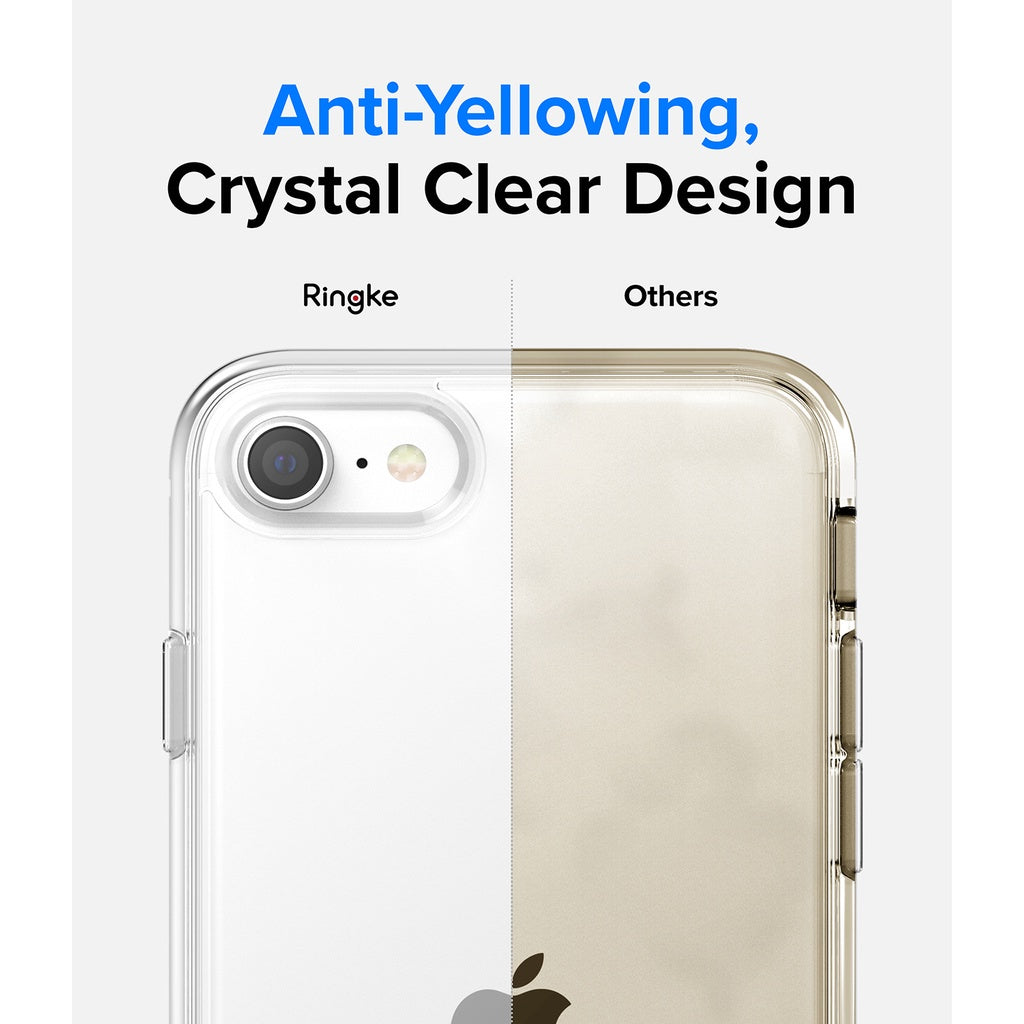 Ringke Fusion Clear Compatible with iPhone SE 3 & 2 /8/7 2022 5G Case Anti-Fingerprint Shockproof TPU Bumper Wrist Strap