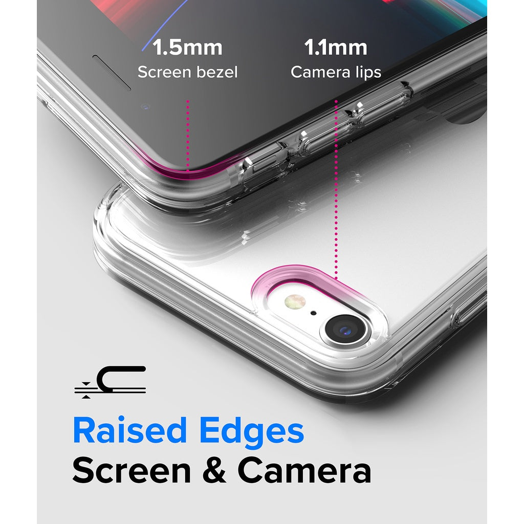 Ringke Fusion Clear Compatible with iPhone SE 3 & 2 /8/7 2022 5G Case Anti-Fingerprint Shockproof TPU Bumper Wrist Strap