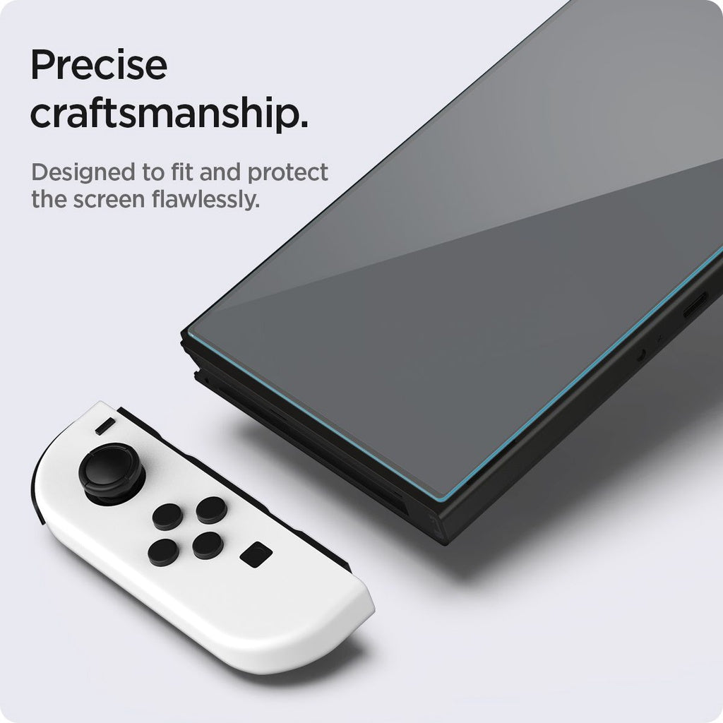 Spigen Nintendo Switch OLED Screen Protector EZ FIT GLAS.tR [2 Pack]