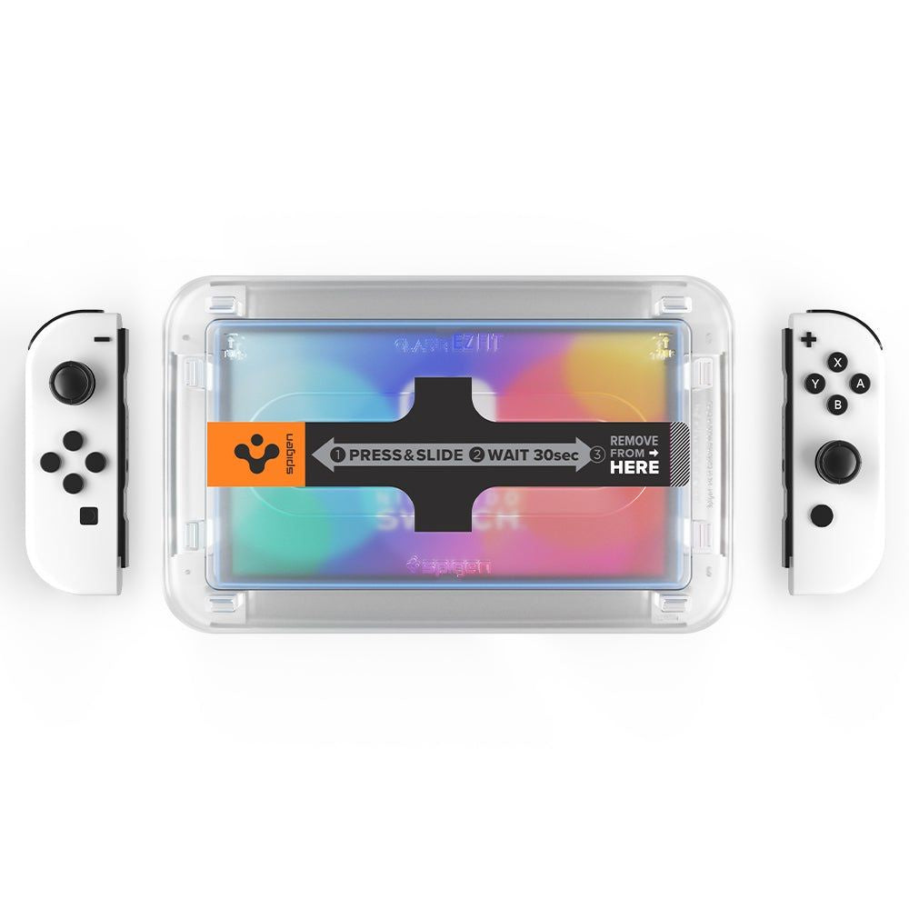Spigen Nintendo Switch OLED Screen Protector EZ FIT GLAS.tR [2 Pack]