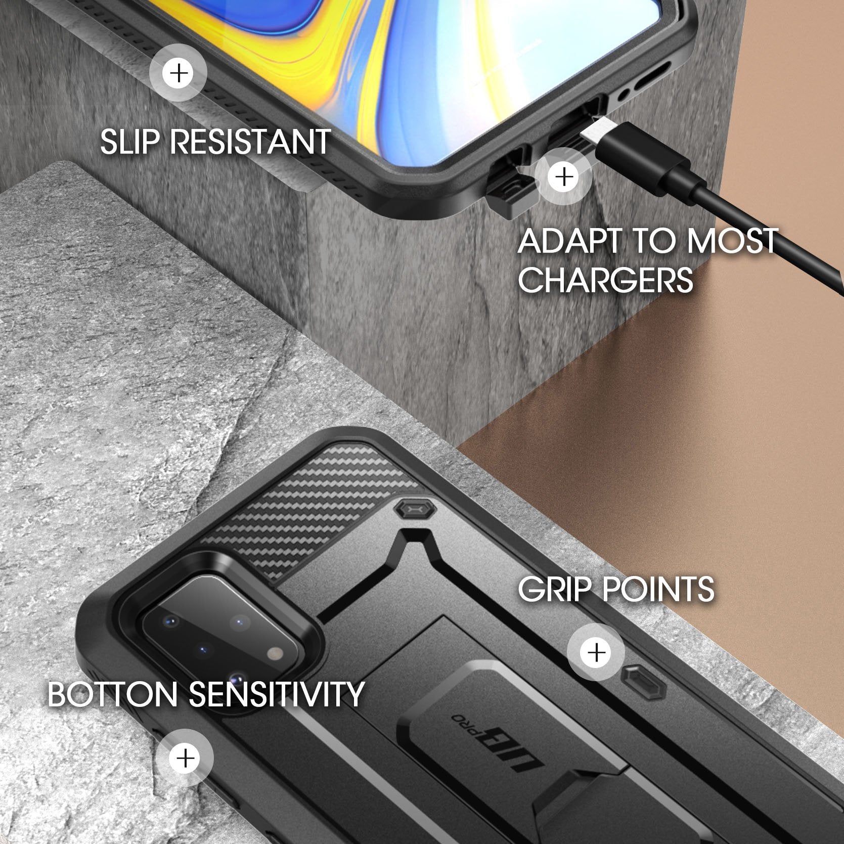 SUPCASE Galaxy A51 / A71 Unicorn Beetle Pro Rugged Case - Black