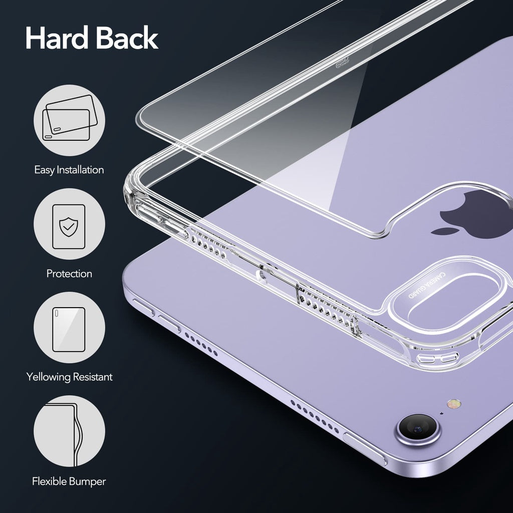 ESR Hybrid Back Clear iPad mini 6 2021 TPU Hard Back Cover iPad Mini 6th Generation Shockproof Protective Case