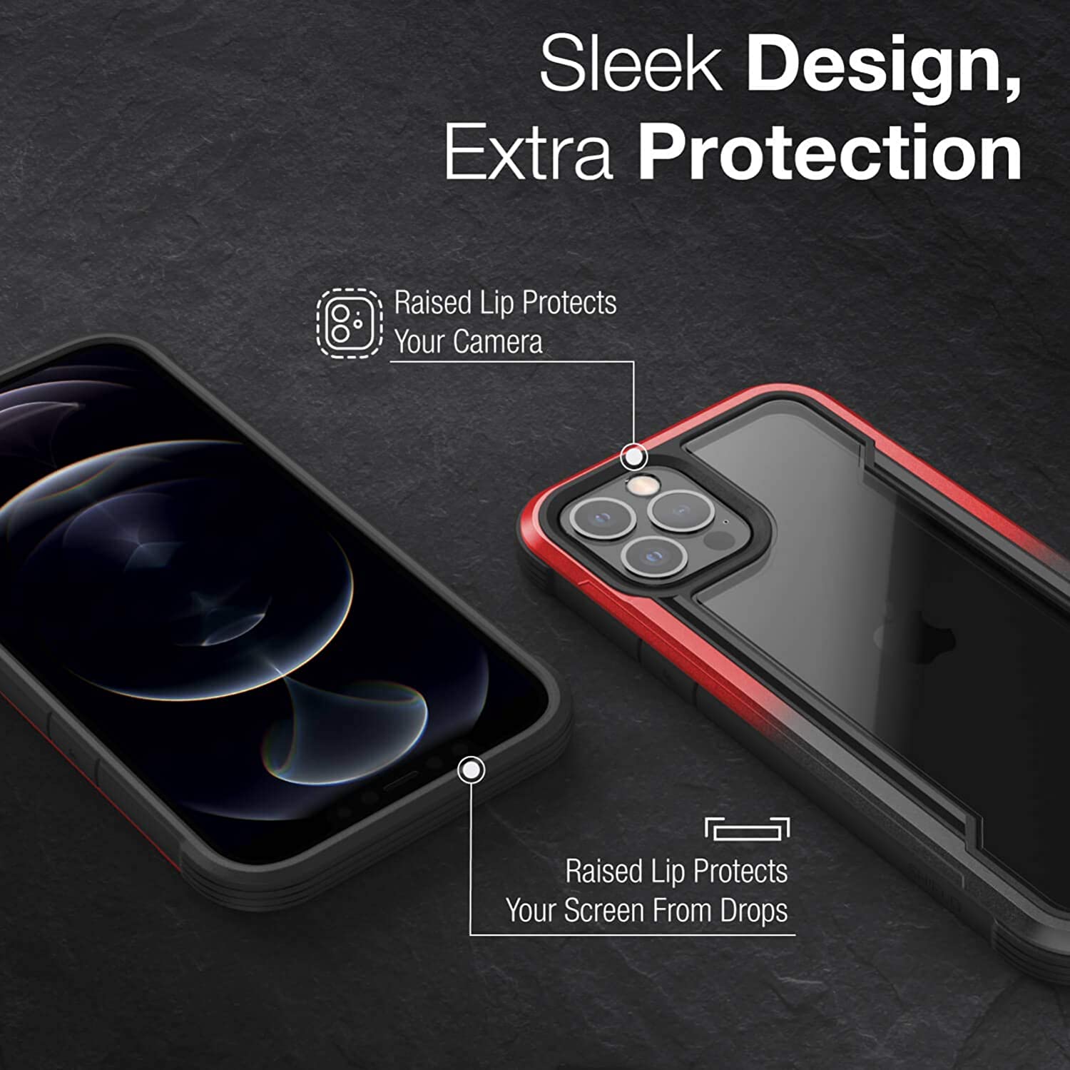 X-Doria Defense Raptic Shield iPhone 12 / Pro / Pro Max Shock Absorbing Protection, Durable Aluminum Frame, 10ft Drop Tested Case