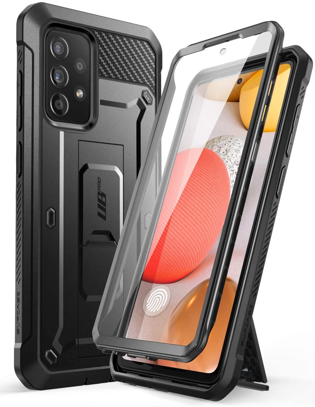 SUPCASE Unicorn Beetle Pro Galaxy A52 & A72 4G/5G Full-Body Rugged Holster & Kickstand Case with Built-in Screen Protector (Black)