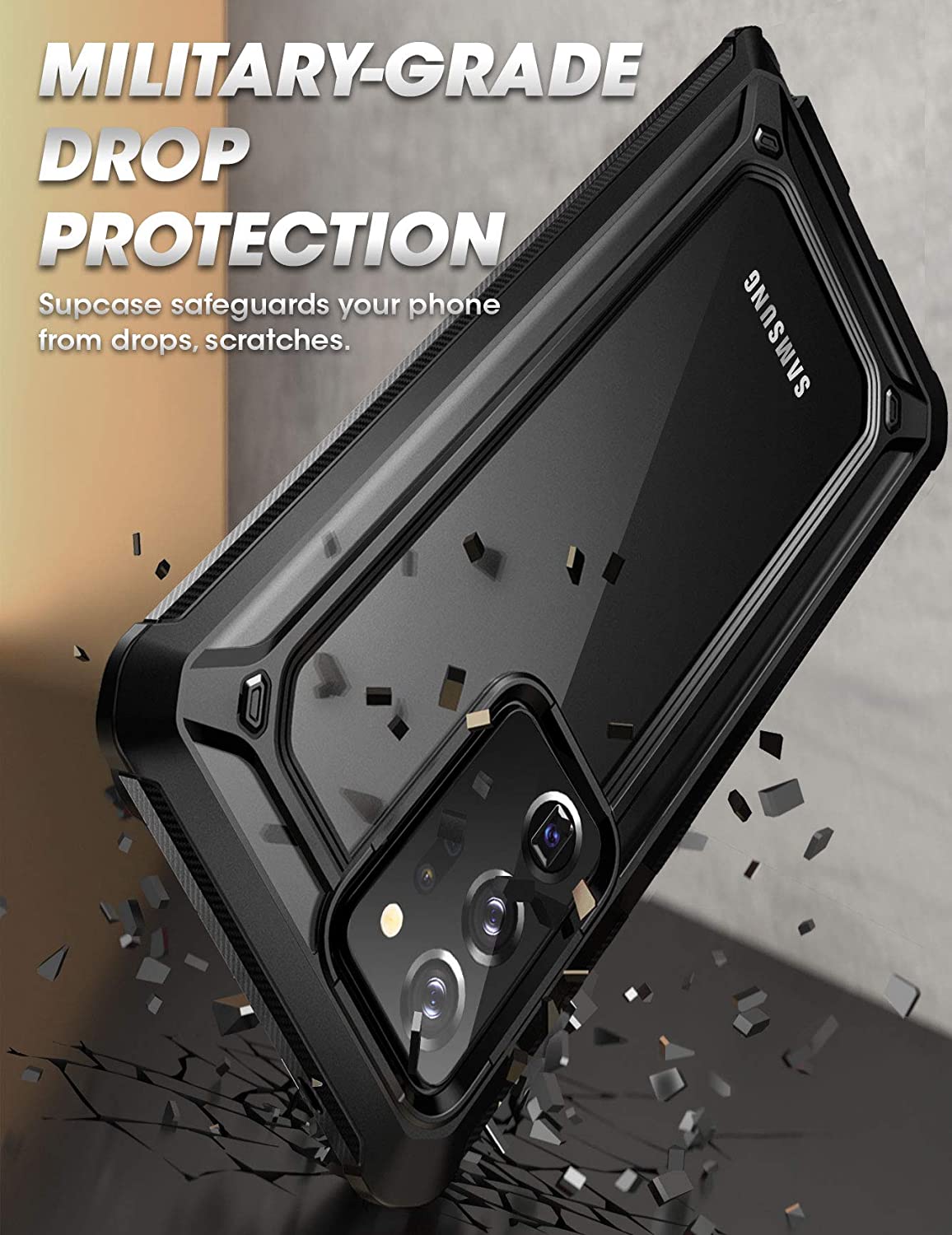 SUPCASE Unicorn Beetle EXO Galaxy Note 20 / Note 20 Ultra Premium Hybrid Protective Clear Bumper Case (Black)