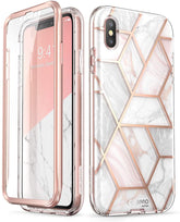 i-Blason Cosmo iPhone XS Max / XS / XR Full-Body Bumper Case with Built-in Screen Protector (Marble)