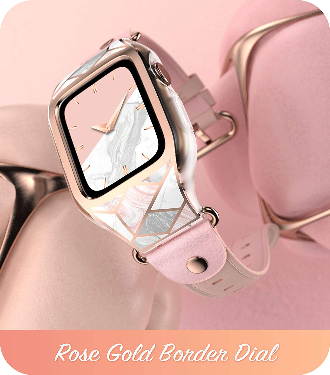 i-Blason Cosmo Apple Watch Band Series 6 / SE / 5 /4 [40mm], Stylish Sporty Protective Bumper Case with Adjustable Strap Bands