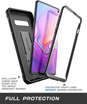 SUPCASE Unicorn Beetle Pro Galaxy S10 Full-Body Dual Layer Rugged with Holster & Kickstand Without Built-in Screen Protector (Black)