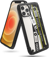 Ringke Fusion-X Design Ticket Band iPhone 12 Pro Max Case Cover, Design Print Heavy Duty Advanced TPU Bumper Phone Case