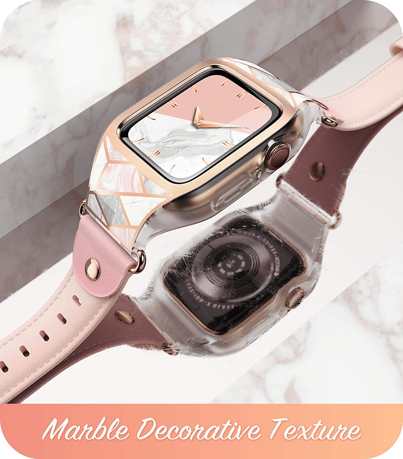i-Blason Cosmo Apple Watch Band Series 6 / SE / 5 /4 [40mm], Stylish Sporty Protective Bumper Case with Adjustable Strap Bands