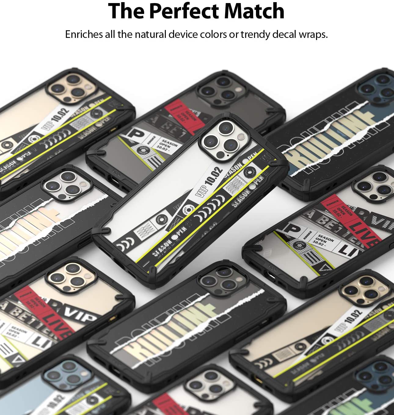 Ringke Fusion-X Design Ticket Band iPhone 12 Pro Max Case Cover, Design Print Heavy Duty Advanced TPU Bumper Phone Case
