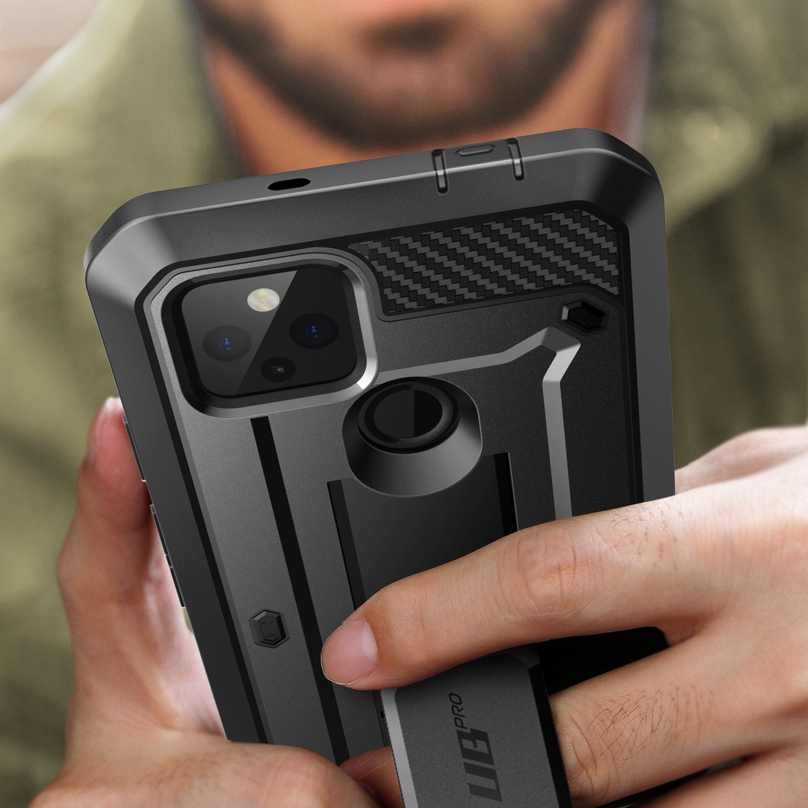 SUPCASE Google Pixel 5a 5G (2021) Unicorn Beetle PRO Sarung Lasak Sarung-Hitam