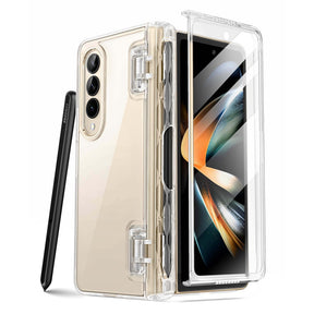 i-Blason Cosmo Series Clear Case for Samsung Galaxy Z Fold 4 Case with Pen Holder 5G (2022) Built-in Screen Protector