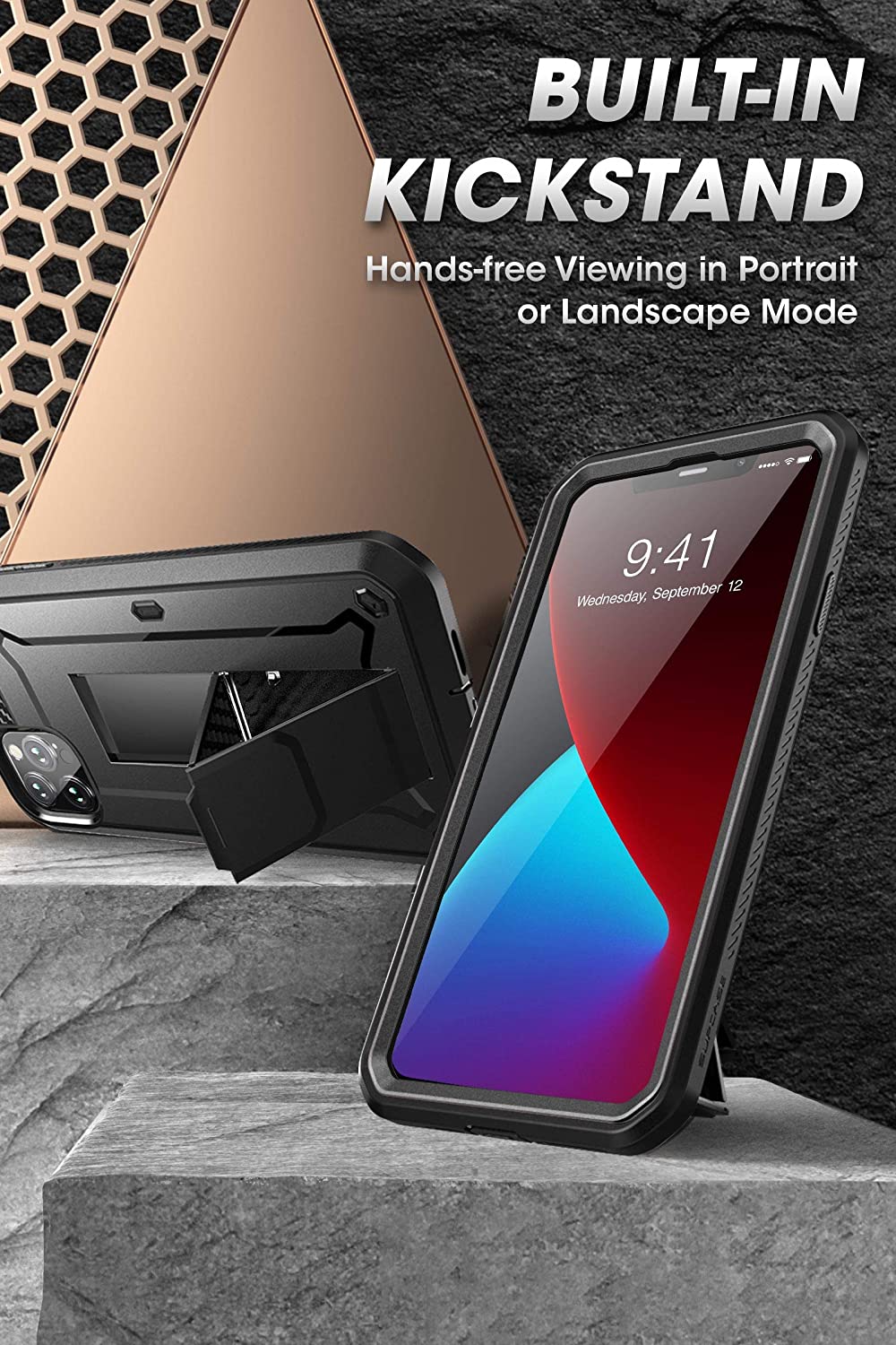 SUPCASE Unicorn Beetle Pro Series iPhone 12 / Pro / Pro Max / Mini Built-in Screen Protector Full-Body Rugged Holster Case