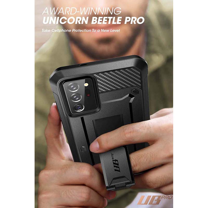 SUPCASE Unicorn Beetle Pro Galaxy Note 20 / Note 20 Ultra Full-Body Rugged Holster & Kickstand Without Built-in Screen Protector (Black)