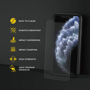 RhinoShield Impact Screen Protector iPhone11/Pro/ProMax/XS/XSMax/XR High Strength Impact Damping/Dispersion Technology - Clear & Scratch/Fingerprint Resistant Protection