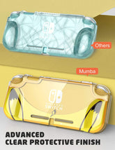 Mumba Nintendo Switch Lite, [Thunderbolt Series] Protective Clear Cover with TPU Grip (Yellow)