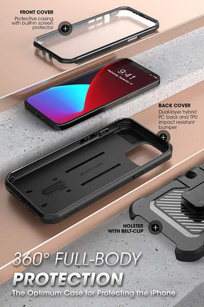 SUPCASE Unicorn Beetle Pro Series iPhone 12 / Pro / Pro Max / Mini Built-in Screen Protector Full-Body Rugged Holster Case