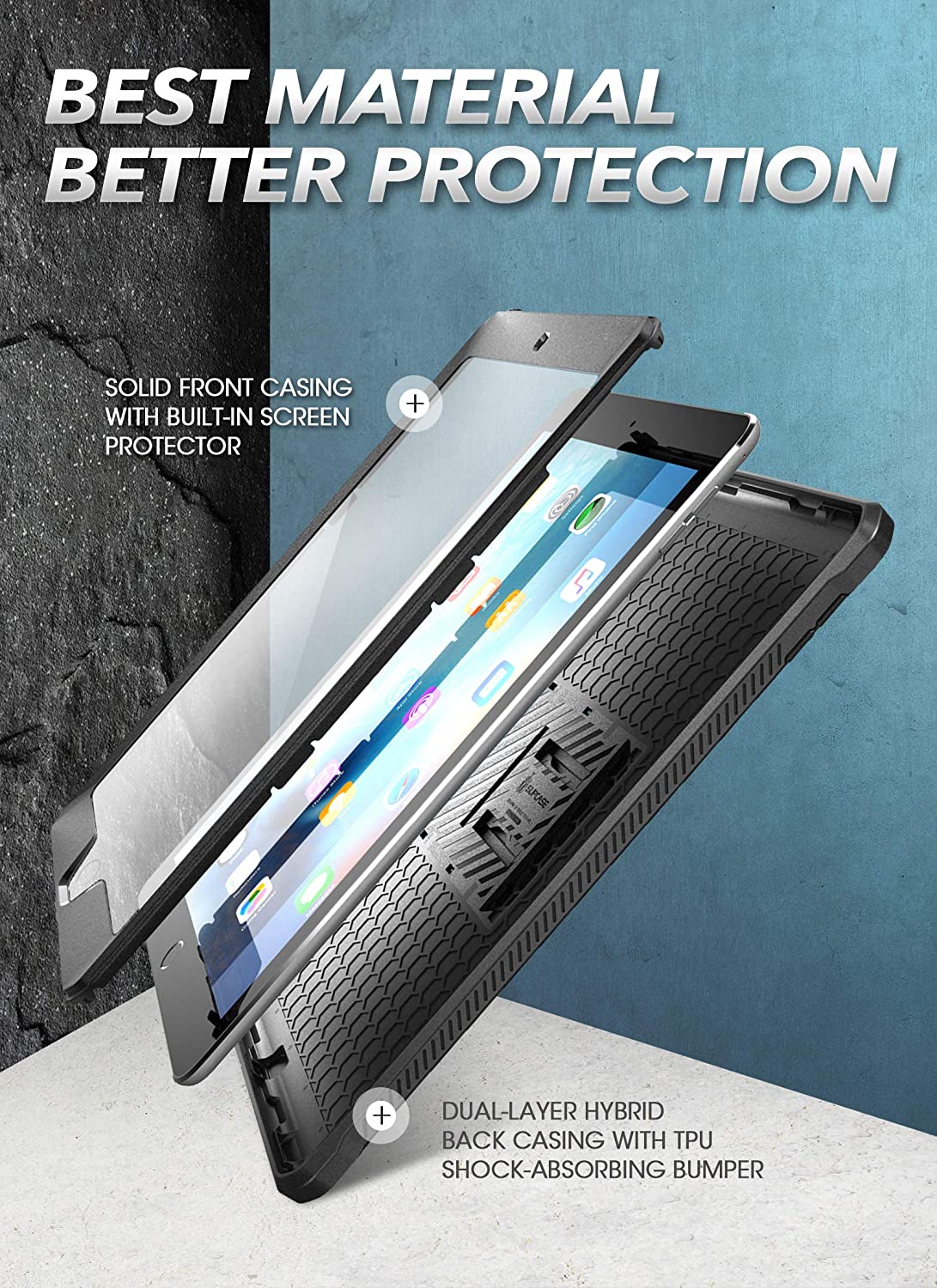 SUPCASE Unicorn Beetle Pro iPad 10.2 (2020/2019) with Built-in Screen Protector Protective Case