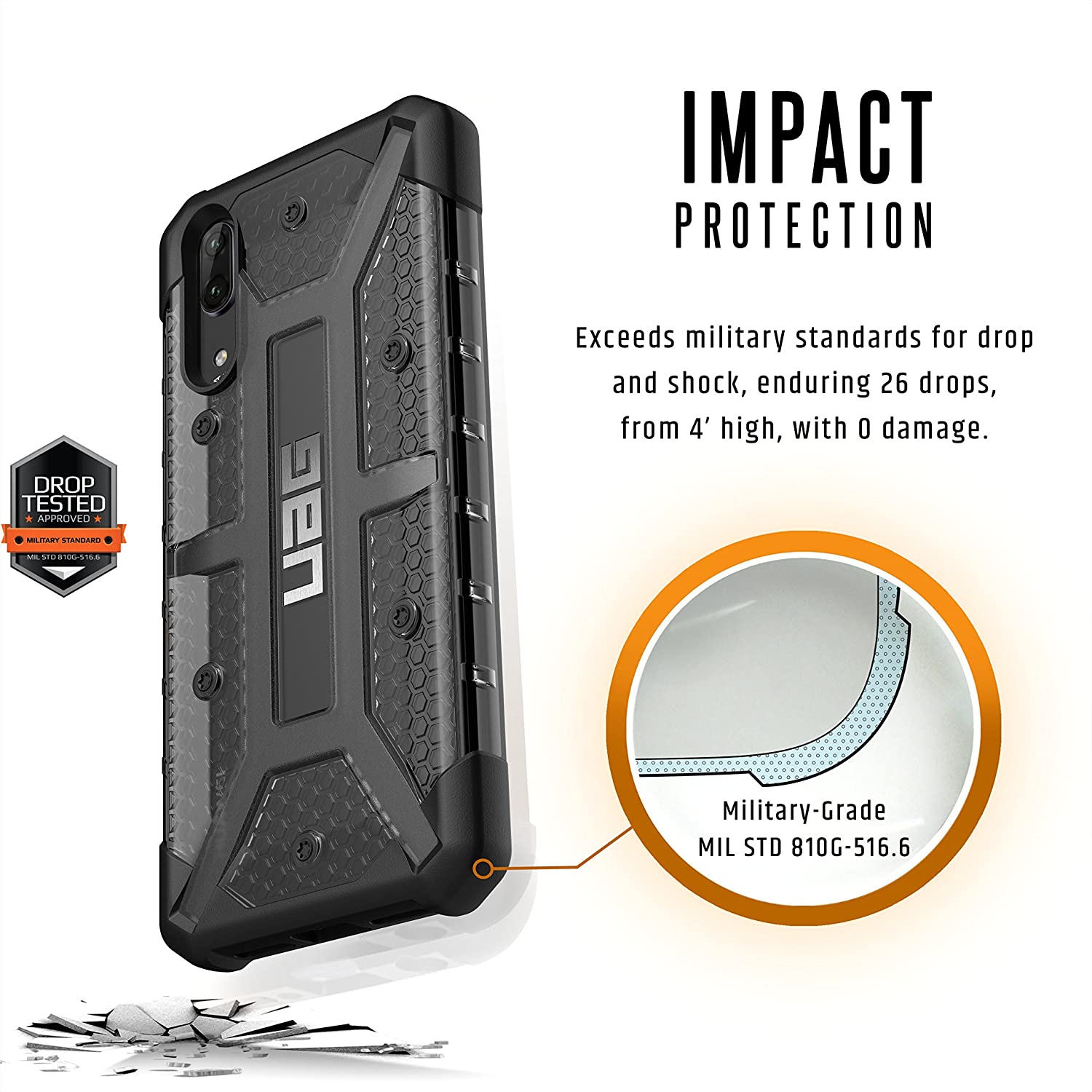 UAG Huawei P20 / P10 / Mate 20 / Mate 10 Plasma Feather-Light Rugged Military Drop Tested Phone Case