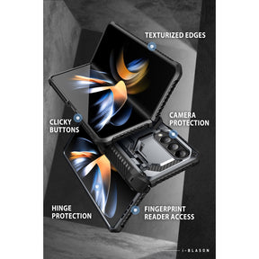 i-Blason Armorbox Case for Samsung Galaxy Z Fold 4Pen Holder & Kickstand, Full Body Protective Built-in Screen Protector