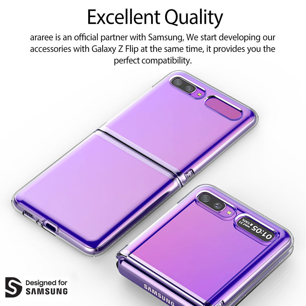 Araree Nukin Galaxy Z Flip Transparent Polycarbonate Premium Hard Coating Slim Case Clear