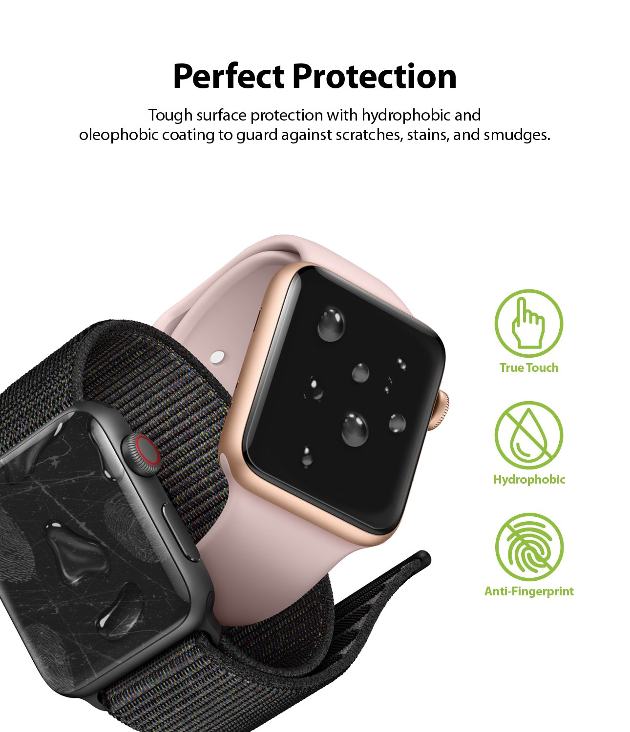 Ringke Easy Flex Apple Watch Series 6 / SE / 5 / 4 (44mm) Screen Protector (3 pcs)