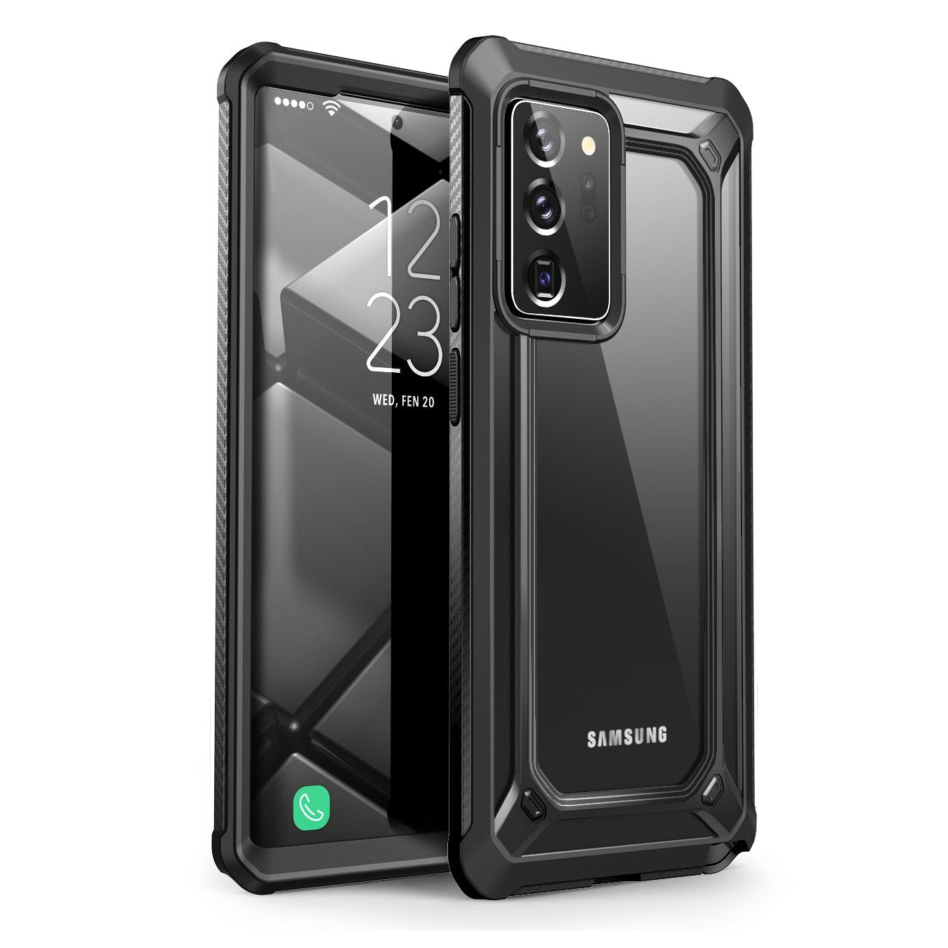 SUPCASE Unicorn Beetle EXO Galaxy Note 20 / Note 20 Ultra Premium Hybrid Protective Clear Bumper Case (Black)