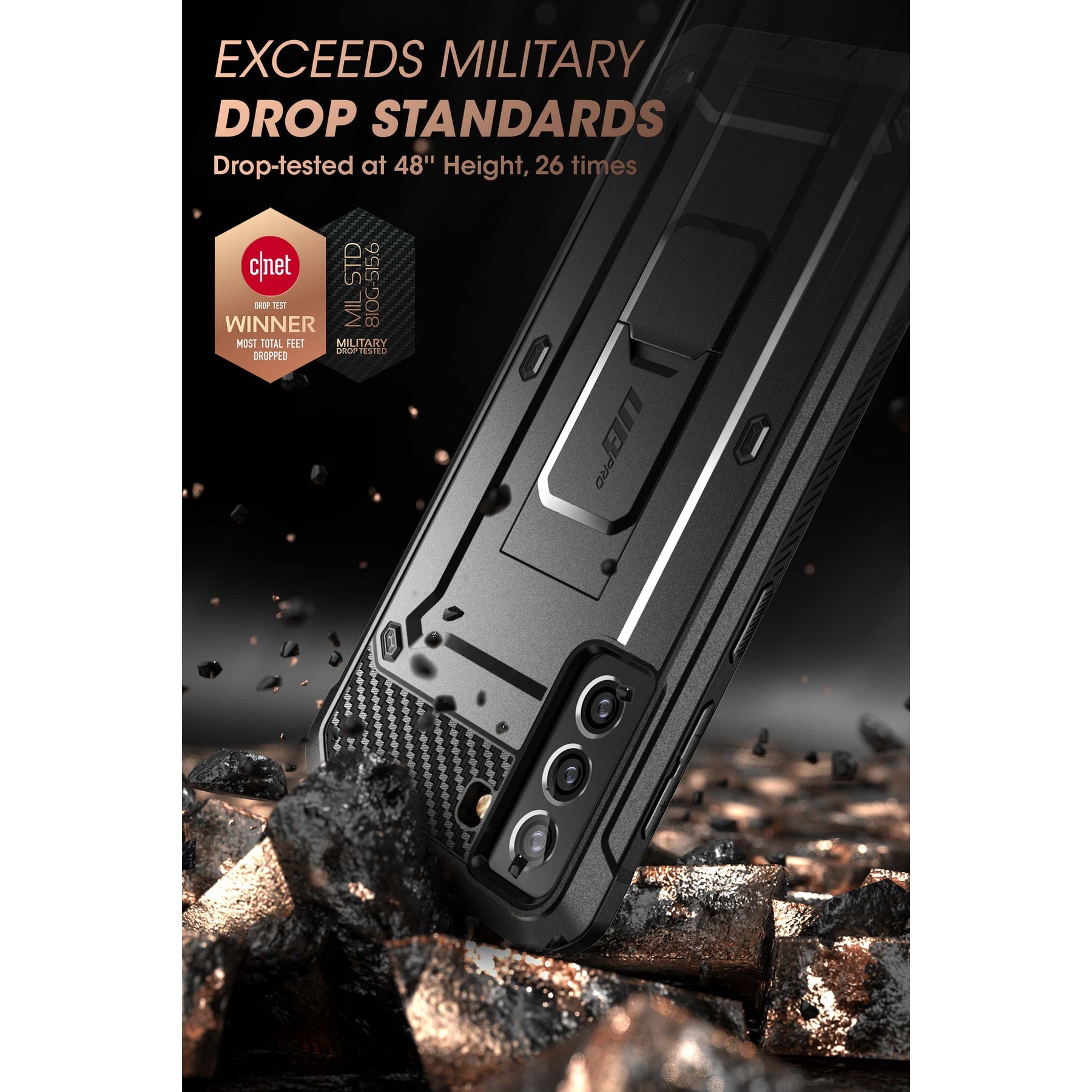 SUPCASE Galaxy S21 FE Unicorn Beetle PRO Sarung Lasak - Hitam