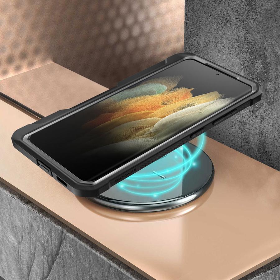 SUPCASE Galaxy S21 Ultra Unicorn Beetle Pro Rugged Case with S-Pen Holder - Black