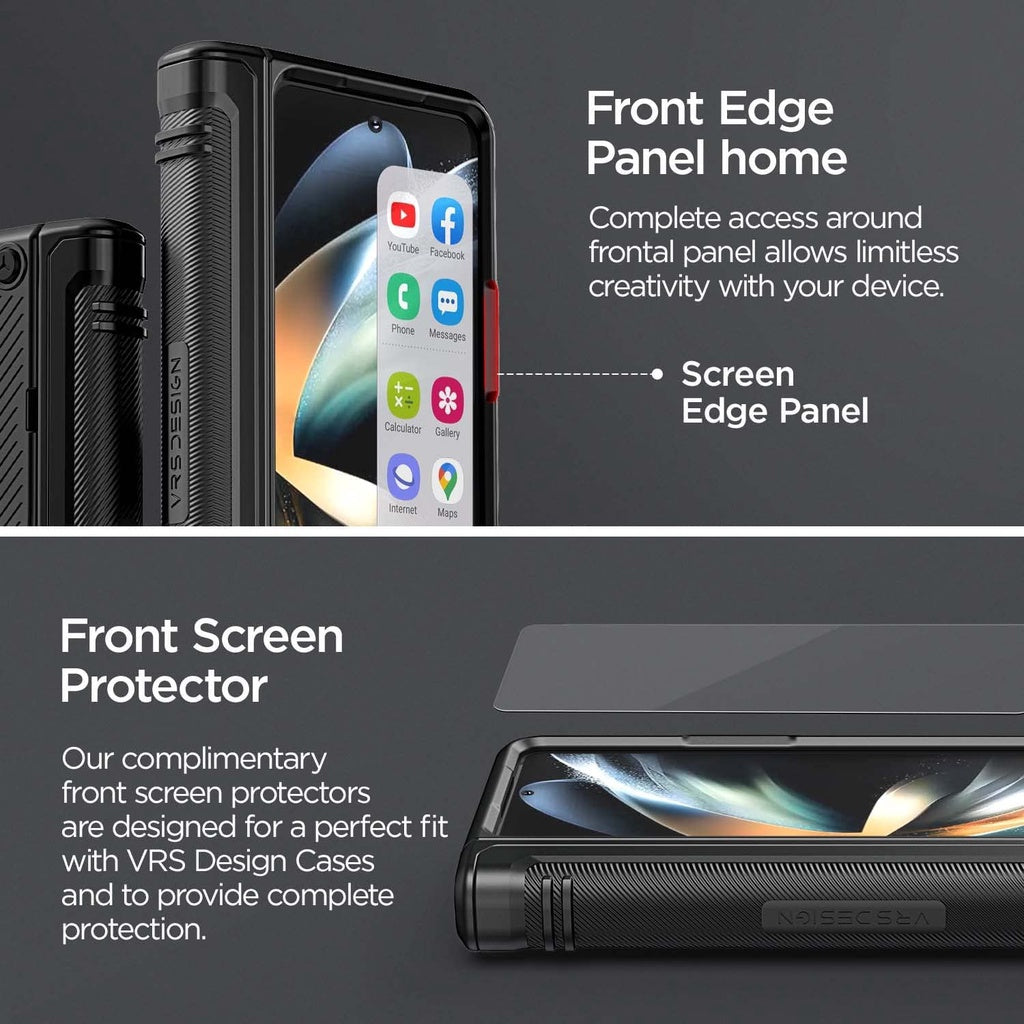 VRS Design Quick Stand Active S for Galaxy Z Fold 4 Case (2022), Premium [Multi Functional Hinge Protection - Pen Cover