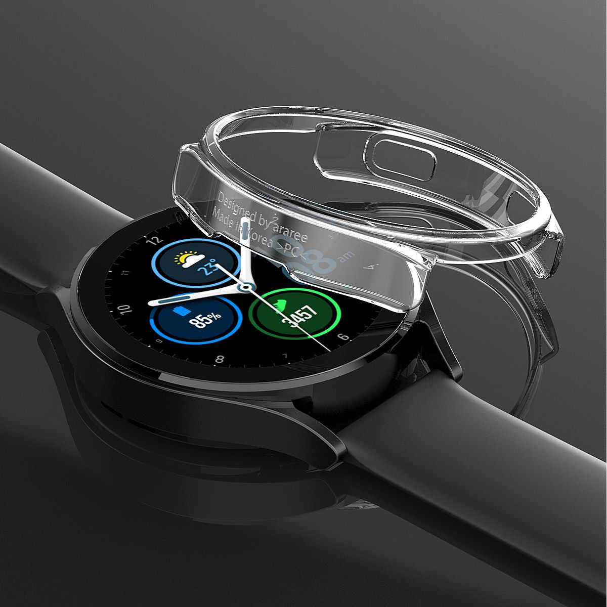 Araree NUKIN Samsung Galaxy Watch 4 (2021) Crystal Clear Transparent Cover Hard PC Protective Lightweight Scratchproof Case