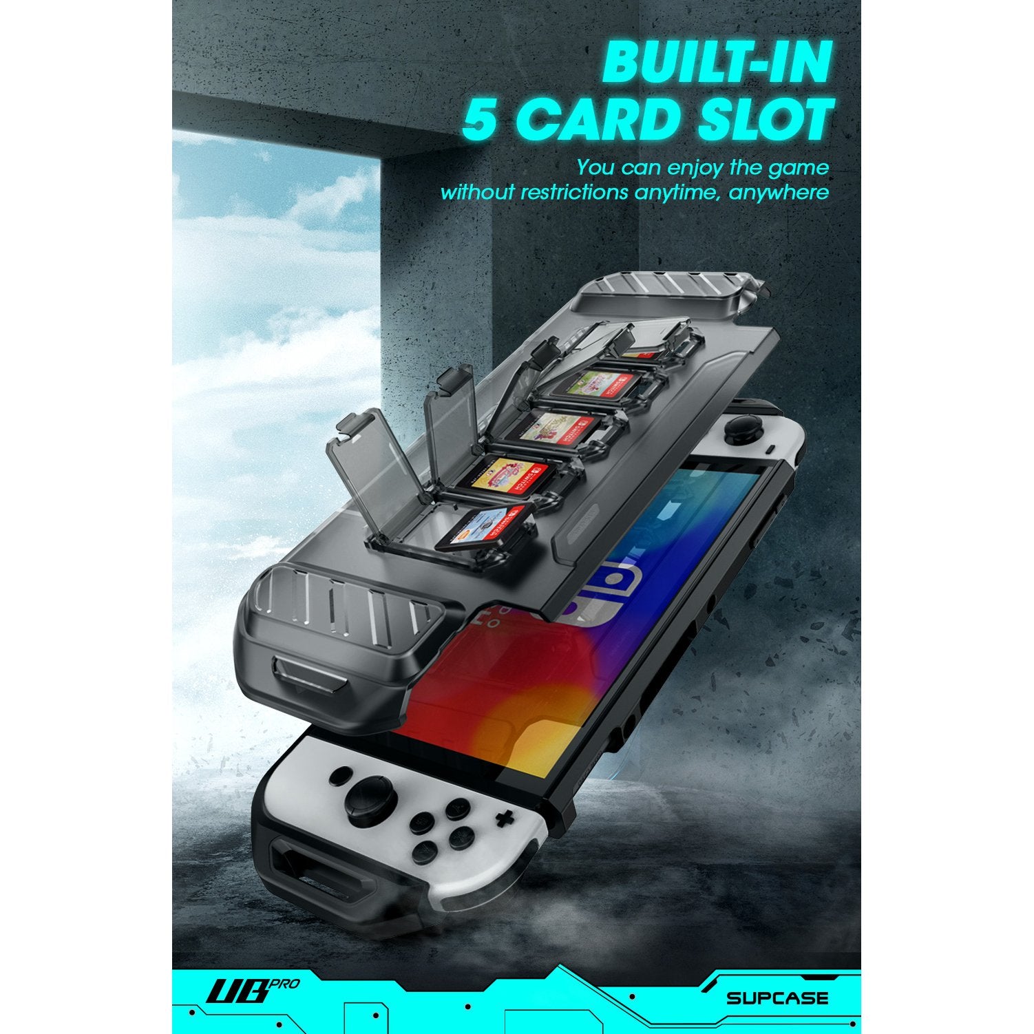 SUPCASE Nintendo Switch OLED Unicorn Beetle PRO FORMA Slim Carrying Case - Clear