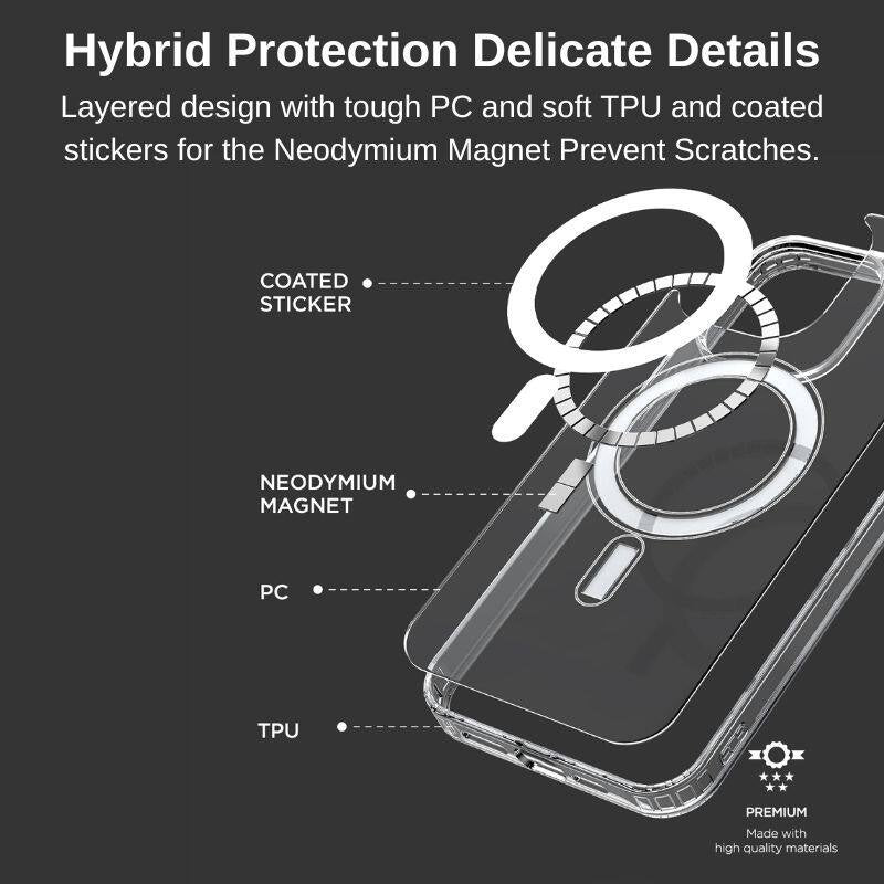 VRS Design Magnetic Case with Screen & Lens Protector Magsafe for iPhone 14 Pro / Pro Max CRYSTAL MIX SET All in One