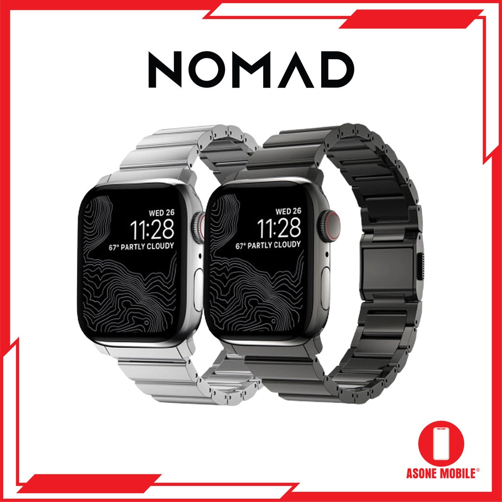 Nomad Steel Band Versi 2 serasi untuk Apple Watch Series SE/Ultra/8/7/6/5/4/3/2