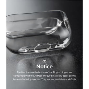 Ringke Hinge Compatible with AirPods Pro 2 Case 2nd Generation (2022), Transparent Cover with Keychain Carabiner