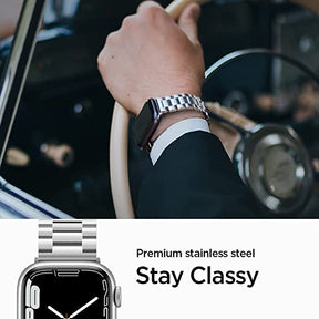 Spigen Modern Fit Band Silver Designed for Apple Watch Ultra (49mm) Series 8/7 (45mm) Series SE2/6/SE/5/4 (44mm & 42mnm)