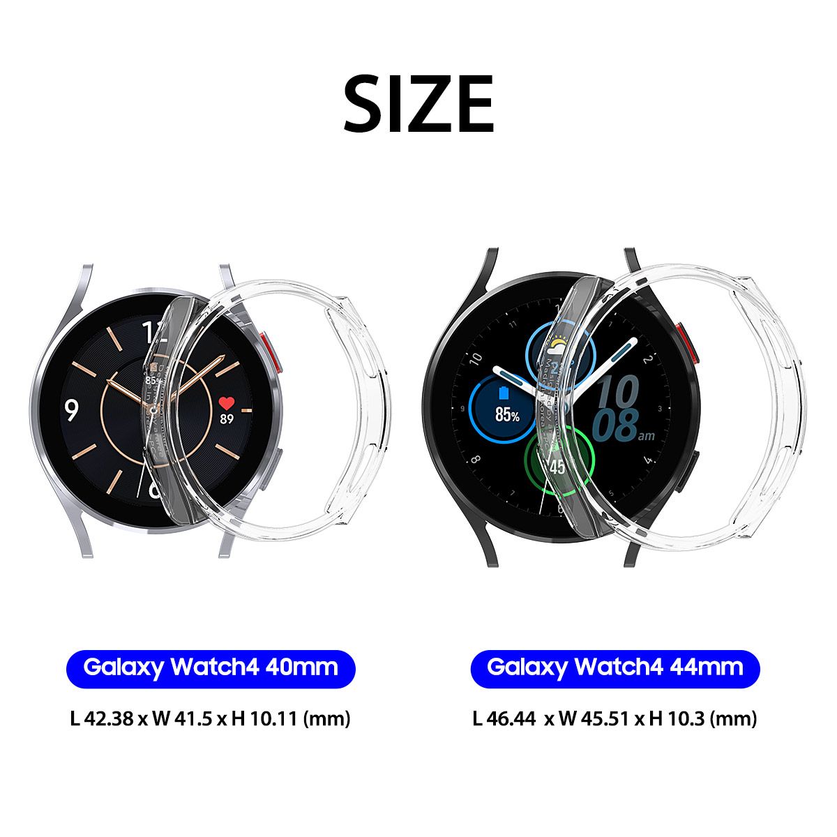 Araree NUKIN Samsung Galaxy Watch 4 (2021) Crystal Clear Transparent Cover Hard PC Protective Lightweight Scratchproof Case