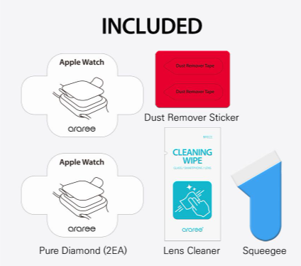 Araree Pure Diamond Apple Watch 6 / SE / 5 / 4 Screen Protector 44mm & 40mm (2pcs)