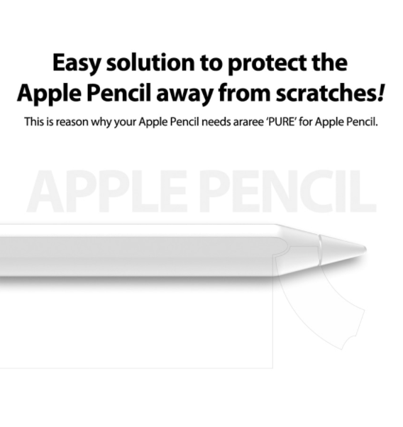 Araree Pure Clear Protector Film Coverage for Apple Pencil 2nd Generation