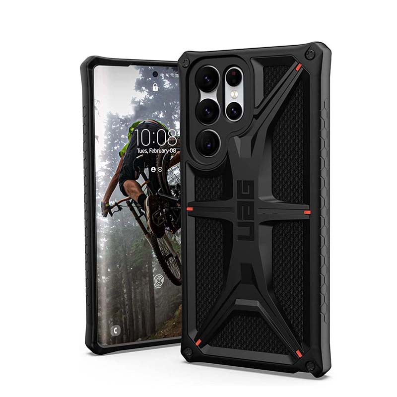 UAG Monarch Civilian Designed for Samsung Galaxy S22 Ultra Case Black Sleek Ultra-Thin Shock-Absorbent Protection