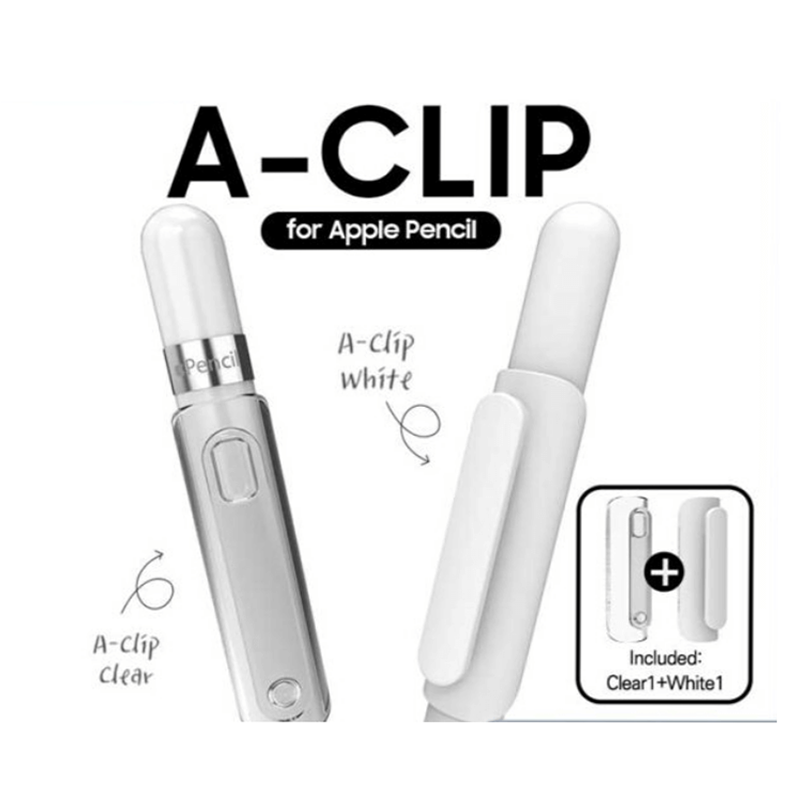 Araree A-Clip for Apple Pencil 1st / 2nd Generation(2 PCS) - Clear / White