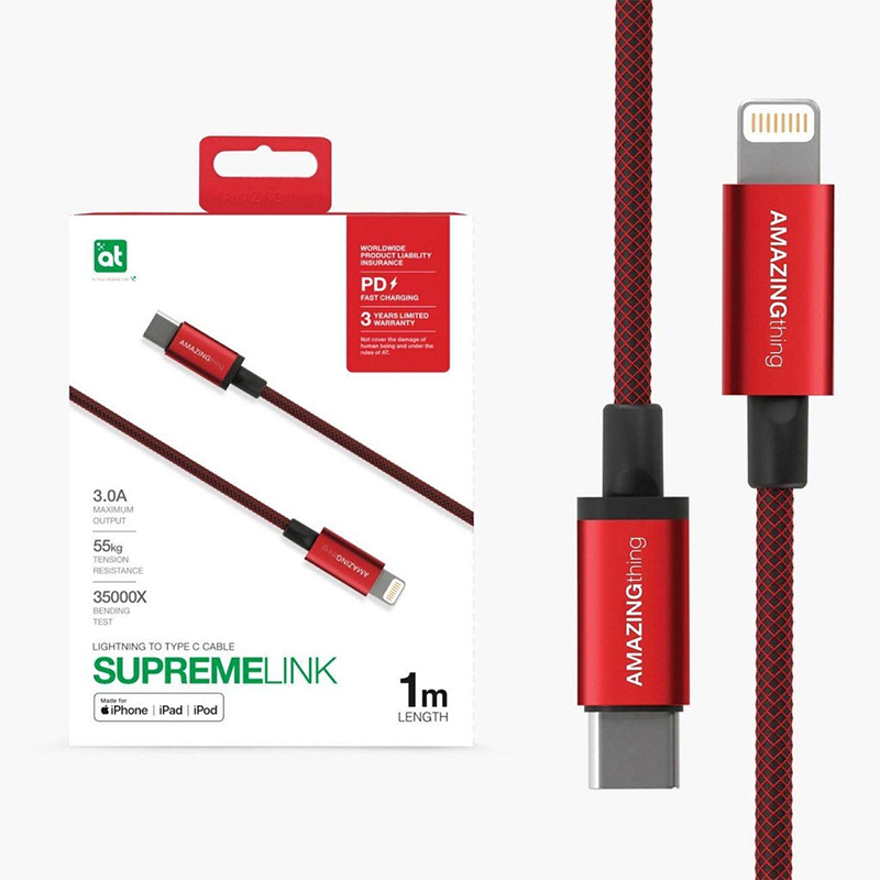 AMAZINGthing SupremeLink Cable (MFI Certified) 1M / 1.2M USB-C to Lightning Power Max