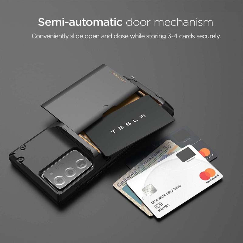 VRS DESIGN Damda Glide Pro for Galaxy Note 20 Ultra Case [4 Cards] [Semi Auto] Premium Sturdy Credit Card Slot Wallet